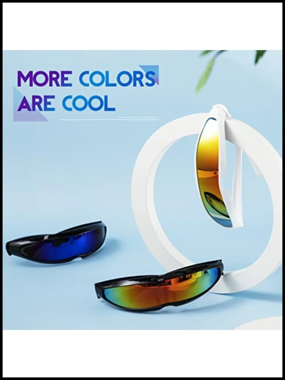 Futuristic Sunglasses 8 Pack Plastic Visor Narrow Space Glasses for Festival